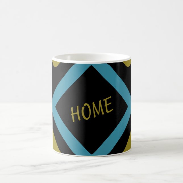 Caneca De Café Formas Geométricas Douradas e Turquesas (Centro)