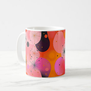Caneca De Café Formas geométricas e orgânicas coloridas. 