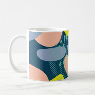 Caneca De Café Formas Geométricas: Estilo Colorido de Memphis