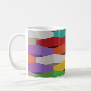 Caneca De Café Formas Geométricas legal e Coloridas