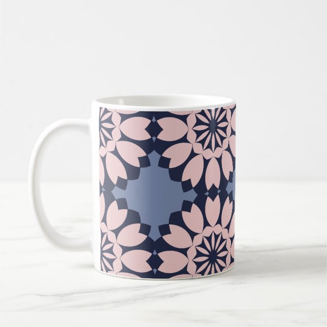 Caneca De Café Formas Geométricas: Padrão Decorativo Sem Olhos. (Esquerda)