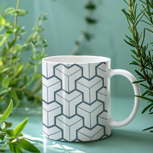 Caneca De Café Formas Geométricas Padrão Invisível