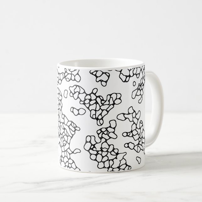 Caneca De Café Formas legal Pretas e Brancas (Frente Esquerda)