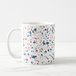 Caneca De Café Formas modernas azules y rosas