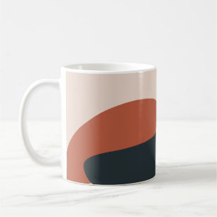 Caneca De Café Formas Orgânicas Tons Quentes Modernos    