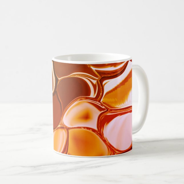Caneca De Café Formas redondas que migram de vermelho para esverd (Frente Esquerda)