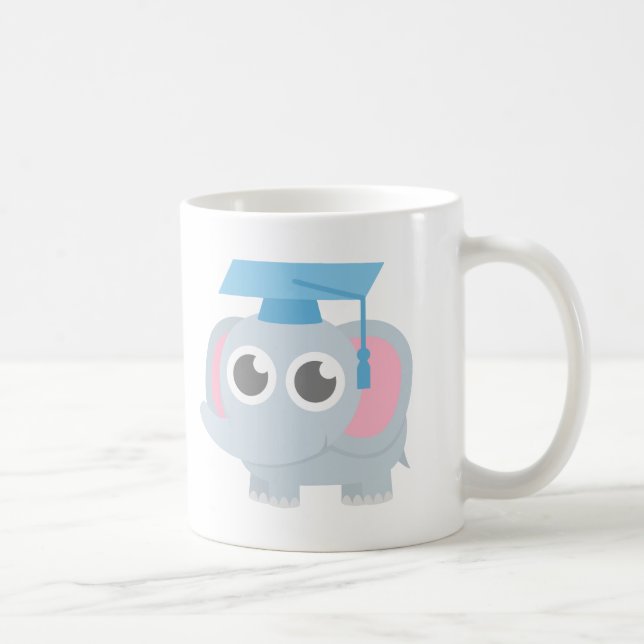Caneca De Café Formatura da Pré-Escola com Elefante Fofo (Direita)