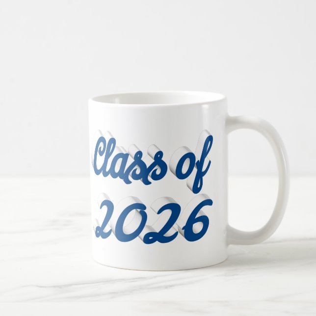 Caneca De Café Formatura da turma de 2026 em azul  (Direita)