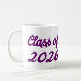 Caneca De Café Formatura da turma de 2026 em letra cursiva roxa