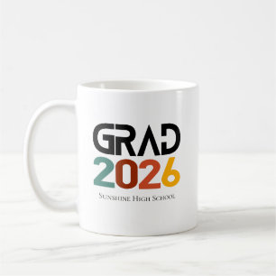 Caneca De Café Formatura da Turma de 2026 Retro Vintage Minimalis