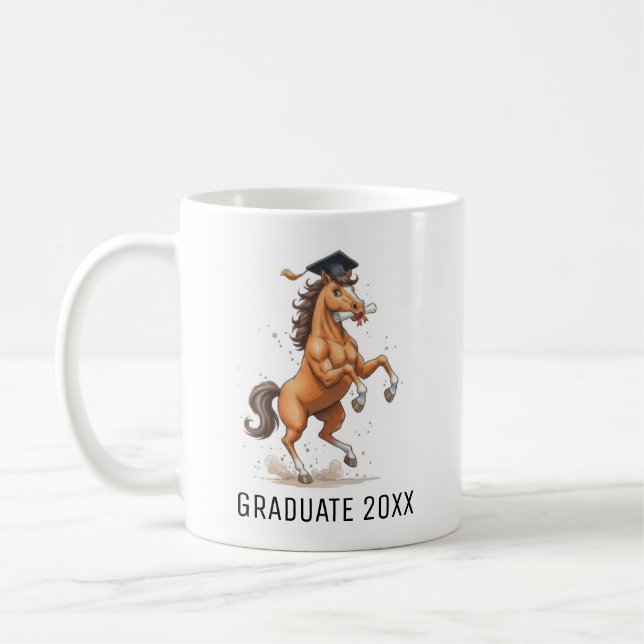 Caneca De Café Formatura de Cavalo Personalizada (Esquerda)