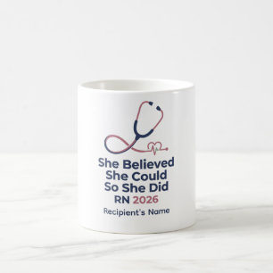 Caneca De Café Formatura de Enfermagem Enfermeira 2026 Ela Acredi