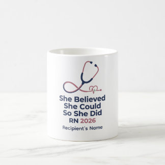 Caneca De Café Formatura de Enfermagem Enfermeira 2026 Ela Acredi