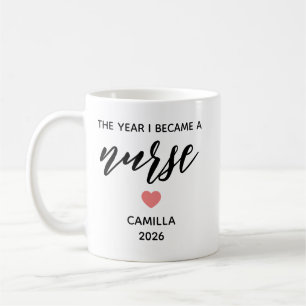 Caneca De Café Formatura de Enfermeira Personalizada, O Ano em qu