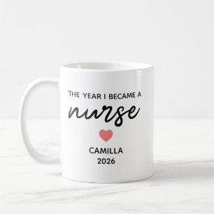 Caneca De Café Formatura de Enfermeira Personalizada, O Ano em qu