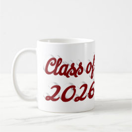 Caneca De Café Formatura em letra cursiva burgundy da turma de 20