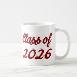 Caneca De Café Formatura em letra cursiva burgundy da turma de 20
