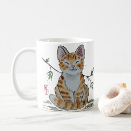 Caneca De Café Formatura Laranja Feliz Gato-Cor-de-Água-Oriental