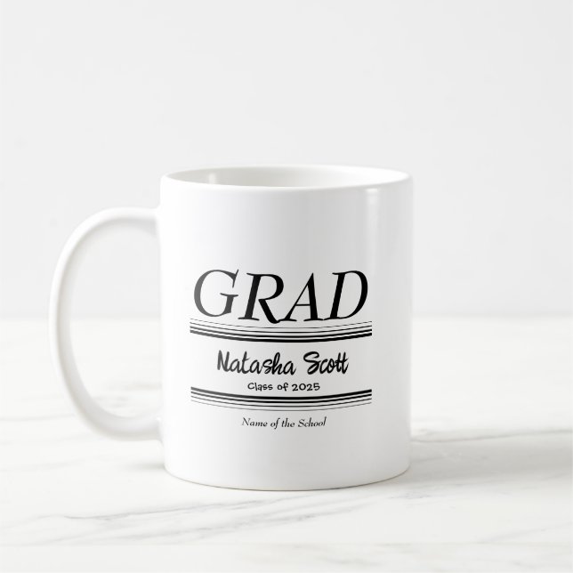 Caneca De Café Formatura Personalizada de Pós-Graduação Moderna (Esquerda)