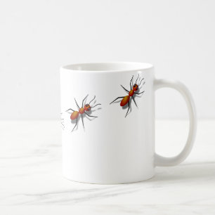 Caneca De Café Formigas Vermelhas Rastejando Em Você