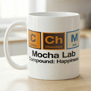 Caneca De Café Fórmula de Café Periódica Divertida Mocha Lab