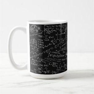 Caneca De Café Fórmula matemática preto e branco