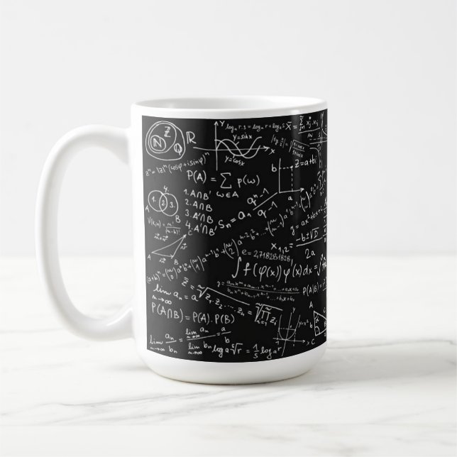 Caneca De Café Fórmula matemática preto e branco (Esquerda)
