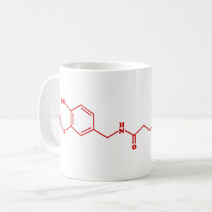 Caneca De Café Fórmula Química Molecular de Capsaicina Chili