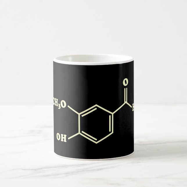 Caneca De Café Fórmula Química Molecular Vanilla Vanillin (Centro)