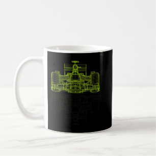 Caneca De Café Formula Racing Car Blueprint Mechanical Engineer R