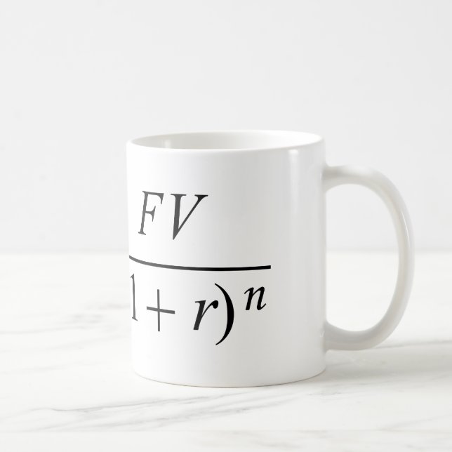 Caneca De Café Fórmula "Valor do dinheiro no tempo" (Direita)