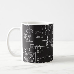 Caneca De Café Fórmulas Científicas: Padrão de Cálculos do Quadro