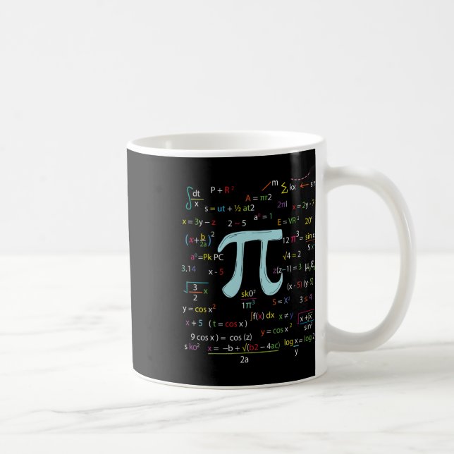 Caneca De Café Fórmulas De Nerdy Mathematicians Pi (Direita)