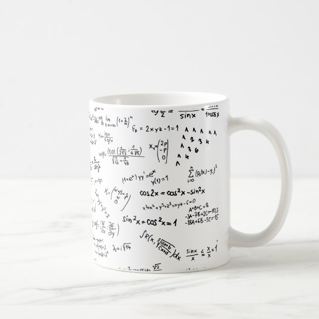 Caneca De Café Fórmulas E Números De Matemática (Direita)