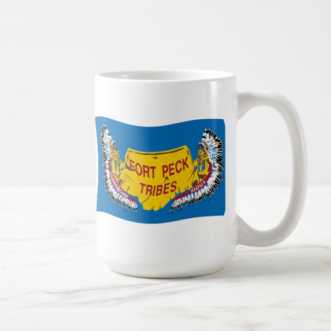 Caneca De Café Fort Peck Assiniboine Flag Mug (Direita)