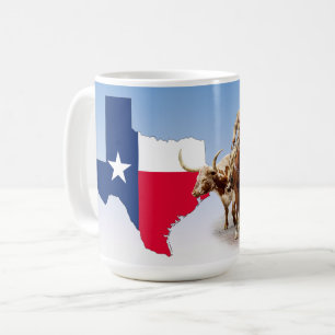 Caneca De Café Fort Worth Cattle, Texas Outline, Mug