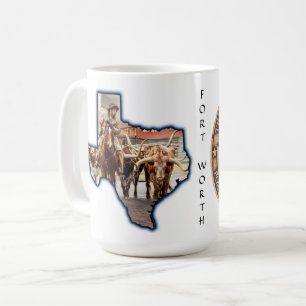 Caneca De Café Forte Worth Stock Yards Texas Graphic em branco, M