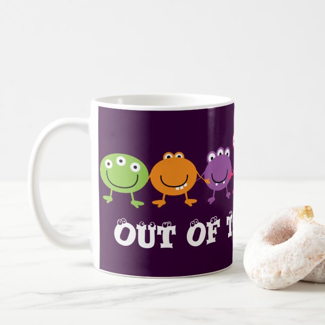 Caneca De Café Fosco de Aliens coxos (Com Donut)