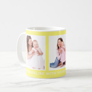 Caneca De Café Foto amarela ou personalizada com cor 3 personaliz