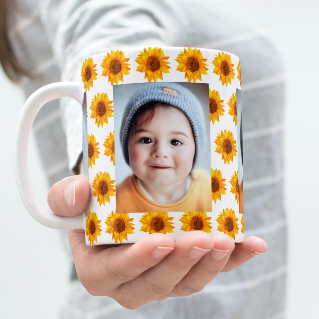 Caneca De Café Foto amarela sunflower (Criador carregado)