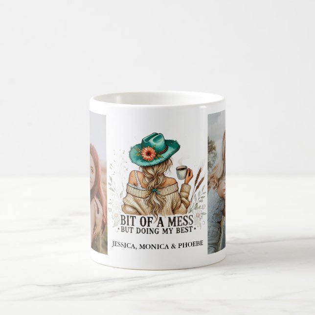 Caneca De Café Foto "Bit of a Mess but Doing My Best" (Centro)