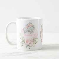 Foto bonito de Elefante Bebê Floral Rosa Rosa-Rosa