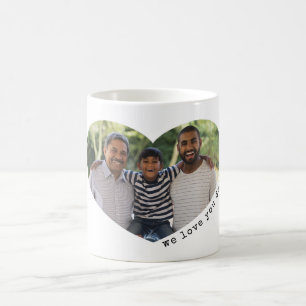 Caneca De Café Foto cardíaca Amo-te Pai ou mãe