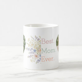 Caneca De Café Foto cardíaca e Design floral - Dia de as mães per