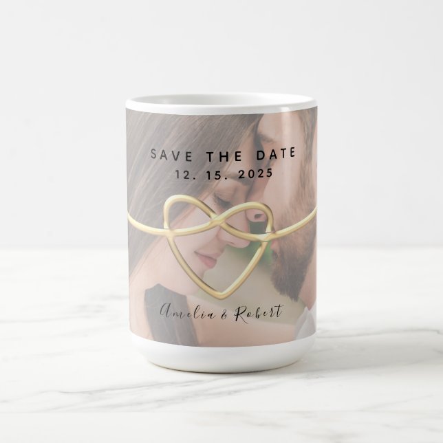 Caneca De Café Foto Casamento Save The Date (Centro)