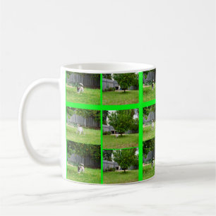 Caneca De Café Foto Collagem Fotográfica Fox Terrier Cupão Branco