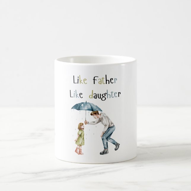 Caneca De Café Foto Como Pai Como Filha/Filho (Centro)
