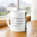 Caneca De Café Foto como Pai Como Filha ou Filho<br><div class="desc">Celebrar o vínculo especial entre pai e criança com nosso coração "Como Pai, Como Filha ou Filho" Coffee Mug. Essa caneca personalizada captura a essência da conexão única compartilhada entre um pai e seu filho, fazer-a como presente perfeito para Dia de os pais, aniversários ou qualquer ocasião. Feita com cuidado,...</div>