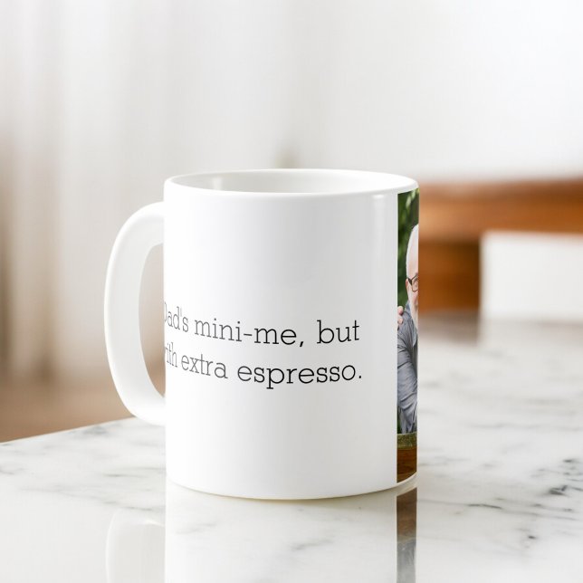 Caneca De Café Foto como Pai Como Filha ou Filho (Criador carregado)
