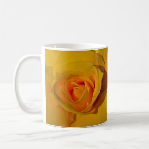 Caneca De Café Foto cor-de-rosa amarela Elegante floral laranja